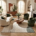 thumbnail image 3 of Rug Branch Eclipse Mid-Century Modern Indoor Area Rug, Beige Green, Abstract - Living Room, Bedroom, Dining Room, and Office, 3 of 7