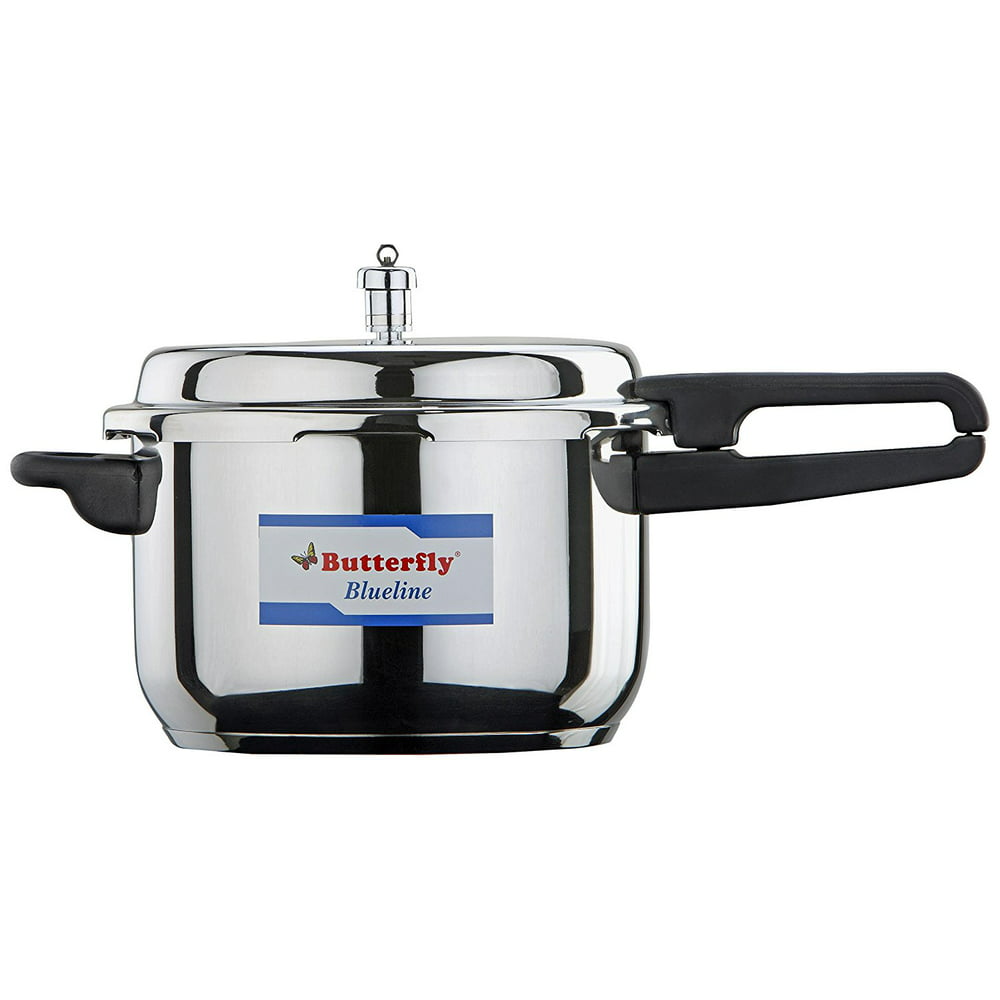 Butterfly BL-3L Blue Line Stainless Steel Pressure Cooker, 3-Liter Stainless Steel Pressure Cooker 3 Litre
