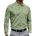 thumbnail image 2 of Men's Golf Polo Shirt Paint Splatter Print Short Sleeve Moisture Wicking Tee Casual Slim Fit Performance Sports Top, S, 2 of 4