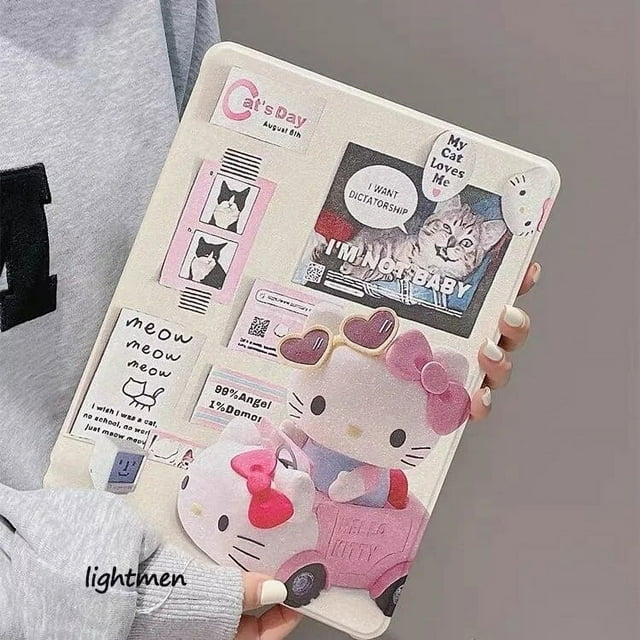 Sanrio Hello Kitty Cute Anime New Graphic IPad Protective Case Rotating IPad Air 5 4 3 Mini 6 Case Ipad 2022 10.2 11 Inch Cover Gift Festivals