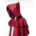 thumbnail image 3 of LEKWK Dark Wizard Hooded Cloak Vintage Medieval Knight Cloak with Layered Cowl Halloween Wizard Fancy Dress Cosplay Gothic Party Robe, 3 of 4