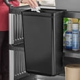 thumbnail image 2 of Restaurant Utility Cart Trash Bin, 13x9.25x22 Inch Durable Polyethylene Waste Container, Easy Clean Design for Service, Commercial Use, Black, 2 of 5