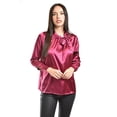 thumbnail image 1 of Blusa de satin con lazo Roman Fashion /Juvenil, 5101 (Vino) vino G, 1 of 5