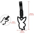 thumbnail image 4 of Tsurikawa Ring Japanese Subway Train Car Handle BUNNY Shaped Handle Hand Strap Rear Front Bumper Warning Rings Drift Charm Drift Bosozoku Car Accessory (Black/Black), 4 of 6