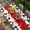 Red White, variant on Valentine's Day Table Cloths for 4 Foot Rectangle Tables, Red Roses Floral Leaves Buffalo Plaid Patio Waterproof Elastic Fitted Tablecloths, Washable Rectangular Table Cover for Camping