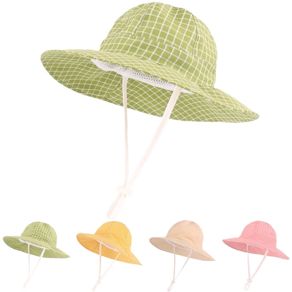 Jamicy Baby Girls Sun Hat Wide Brim UPF 50  Adjustable Strap Baby Cute Sun Hat with Sun Protection Sunshade Hat