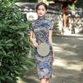 thumbnail image 3 of Vestido de verano cheongsam de moda para niñas, ropa de mujer de talla grande, disfraz, 3 of 5