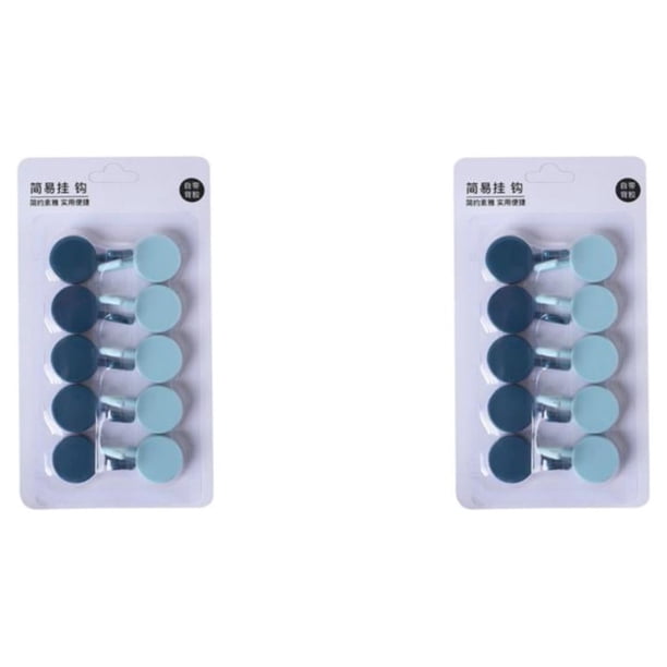 Yuarrent Gancho de baño ABS de 10 Uds., organizador duradero fácil de limpiar que ahorra espacio, organizador multiusos para el hogar Azul claro+Azul oscuro 2Conjunto