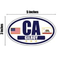 thumbnail image 3 of Flag of California / American Flag Oval 3M Vinyl Bumper Sticker Decal | Navy & Gold Gilroy, CA Sticker Vinyl Decal, 3 of 3