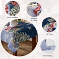 thumbnail image 5 of Navy Blue Christmas Snowman Table Cloth Waterproof Tablecloths, Winter Xmas Tree Snowflakes Tablecloth Dining Table Cover for Kitchen Party Tabletop Outdoor, Rectangle Tablecloth 60x84 Inch, 5 of 9