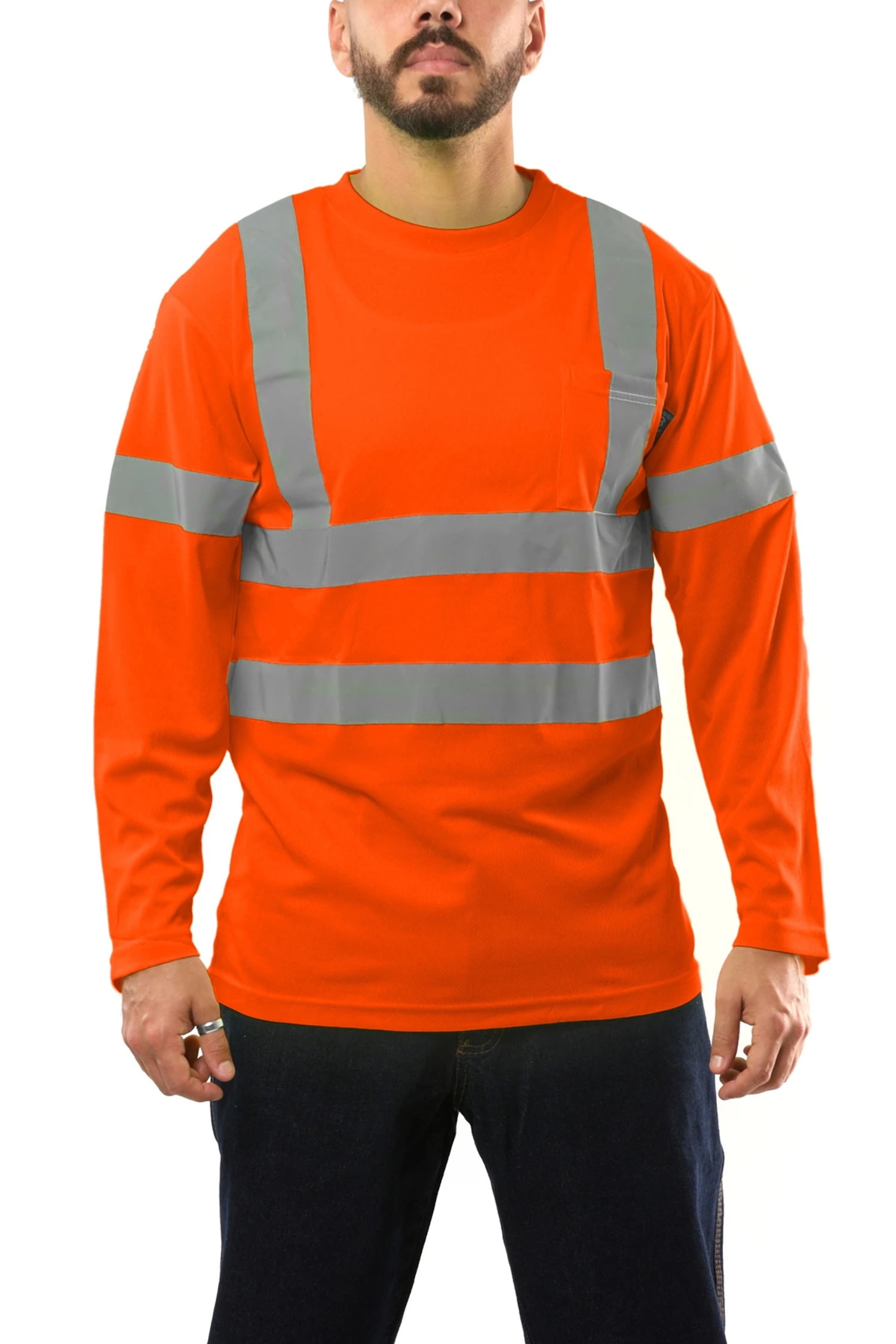 Details about   New York Hi-Viz Workwear BFLH6511 High-Visibility Class 3 Long Sleeve T-Shirt 