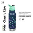 thumbnail image 2 of Klean Kanteen Classic Kid's Insulated Water Bottle with Sport Cap - Stainless Steel Sports Water Bottle - 12 Oz, Navy Hearts, 2 of 7