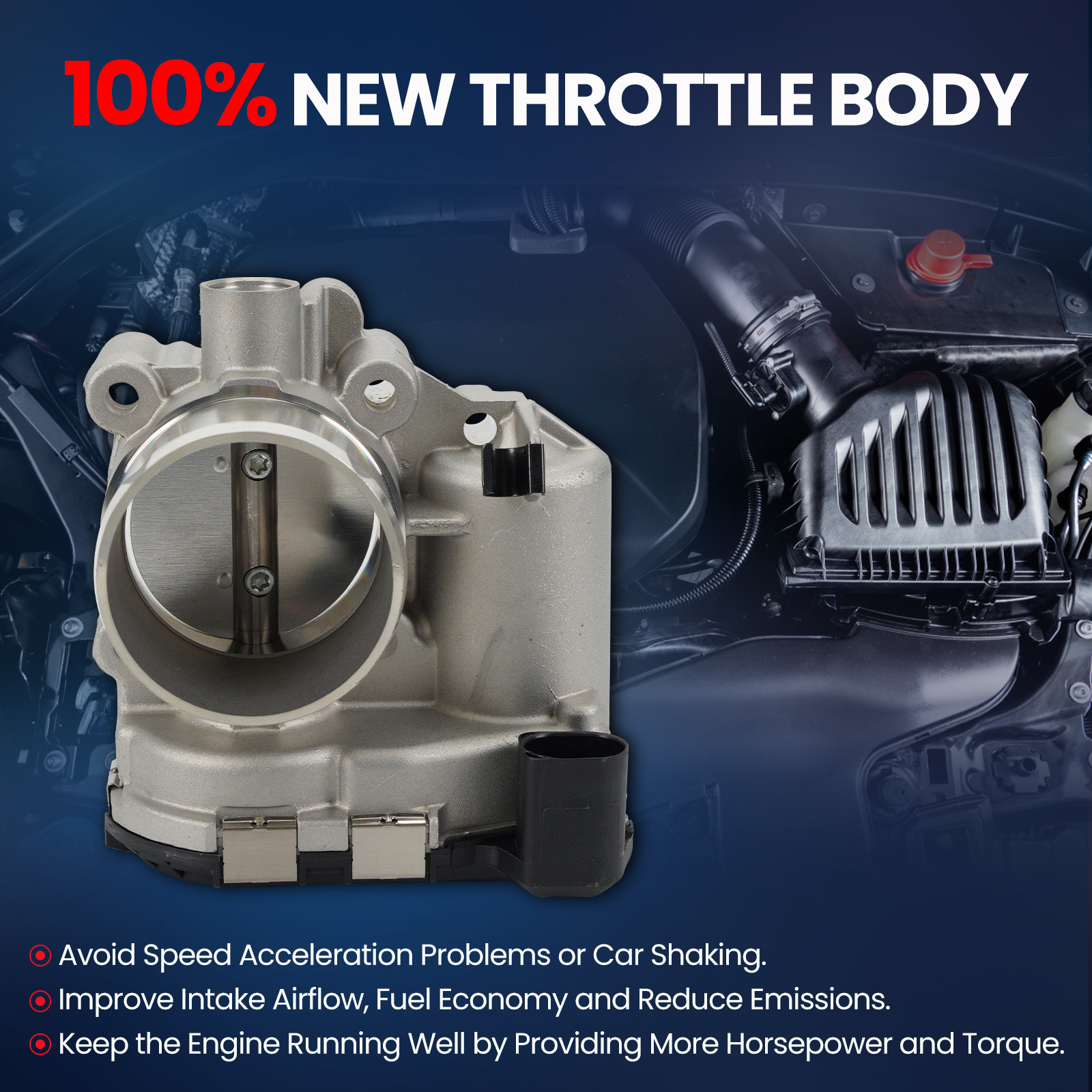 MOCA AUTOPARTS Electronic Throttle Body Fit for 2013-2016 Ford Escape 1.6L & 2011-2019 Ford Fiesta 1.6L & 2014-2016 Ford Transit Connect 1.6L