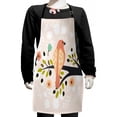 thumbnail image 1 of Forest Kids Apron, Scandinavian Inspired Bird on a Tree Branch in a Floral Wreath, Boys Girls Apron Bib with Adjustable Ties for Cooking Baking Painting, Pale Eggshell Multicolor, by Ambesonne, 1 of 2