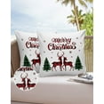 thumbnail image 6 of Pack of 2 Outdoor Pillow Covers, Christmas Red Plaid Elk Tree Christmas Reindeer Waterproof Square Throw Pillowcase Cushion Decorative Pillow Covers for Couch Patio Tent, 26x26 in, 6 of 6