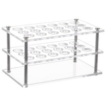 1 Set 18-Holes Acrylic Test Tube Holder Rack Lab Supplies Rectangle Clear Test Tube Rack Round Holes Test Tube Holder Hole 17mm for Test Tubes Chemistry Laboratory 3.43x6.1x3.39 Inch