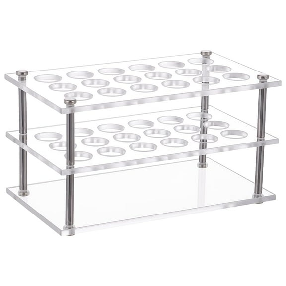 1 Set 18-Holes Acrylic Test Tube Holder Rack Lab Supplies Rectangle Clear Test Tube Rack Round Holes Test Tube Holder Hole 17mm