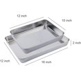thumbnail image 2 of Deep Baking Pans Set, 16 &12 inch Large Stainless Steel Cake Pans, Rectangular Metal Cookie Sheets for Oven, Bread Tray, No Warped & Heavy Duty & Easy Clean, 2 of 8