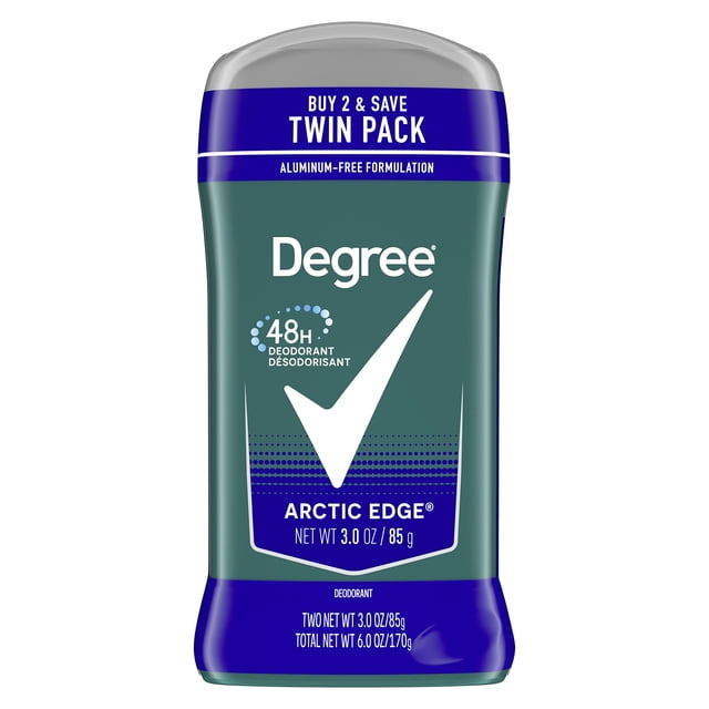 Desodorante Degree Original Arctic Edge para hombre, 90 ml, 48 horas, doble