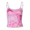 thumbnail image 2 of WBQ Y2k Tank Top Floral Spaghetti Strap Camisoles Women Sleeveless Flower Cami Top Summer Going Out Slim Fit Vest S-L Size, 2 of 9