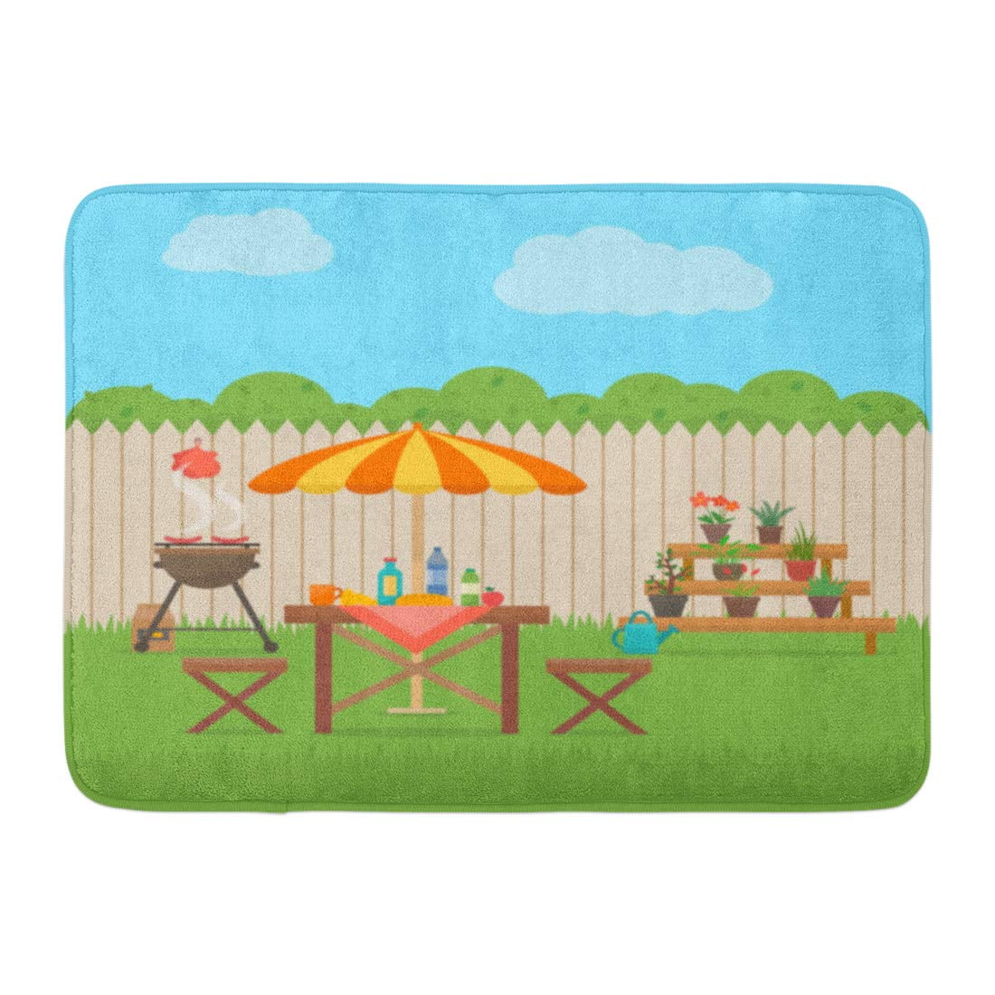 YUSDECOR BBQ Green Garden House Backyard Grill Outdoor Picnic Barbecue