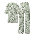thumbnail image 5 of Summer Outfits For Women 2 Cotton Linen Set Oversized T Shirts Straight Leg Pant Plus Size Tracksuit, 5 of 5