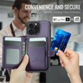 thumbnail image 5 of JEEHOOD Case For iPhone 14 Pro Max, RFID Blocking Compatible With MagSafe Detachable 2 In 1 Wallet With Snap fastening Card Holder,PU Leather Case,Kickstand Magnetic Protective Women Men Cover,Purple, 5 of 8