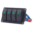 thumbnail image 1 of Rocker Circuit Breaker, Switch Panel, Practical Durable PC Aluminum Yachts  For Vehicles Ships Blue Light,Red Light,Orange Light,Green Light, 1 of 8