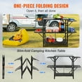 thumbnail image 4 of VEVOR Camping Kitchen Table, One-Piece Folding Portable Cooking Table with Carrying Bag, Aluminum Camping Dining Table, 4 Iron Side Tables and 2 Shelves, 4 of 9