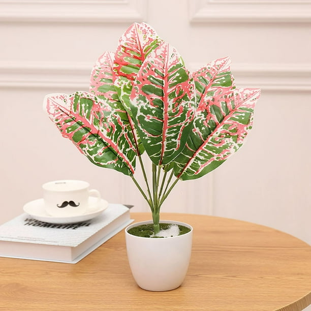 Fake Monstera Plant 9 Heads Artificial Tropical Split Leaf Plant Faux