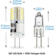DiCUNO G4 3W (30W Equivalent) Daylight White 6000K LED Light Bulbs AC/DC 12V Non-dimmable 250LM Halogen Bulb