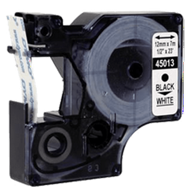Zoomtoner Ruban d'Étiquette Compatible DYMO 45013 Noir sur Blanc pour DYMO LabelPOINT 500TS
