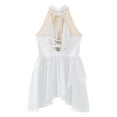 thumbnail image 4 of RUNQHUI Robe de Danse Lyrique pour Filles Enfants Sans Manches Dos Nu Justaucorps Brillant avec Strass Blanc 16, 4 of 5
