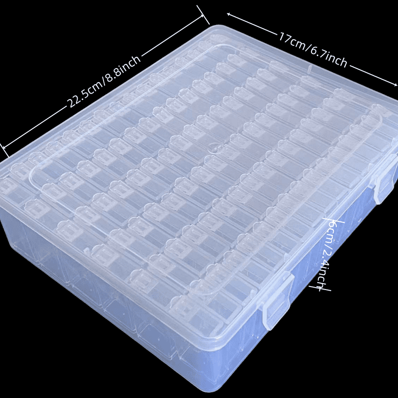 96/120Grid Capacity Bead  Craft Storage Box  96 Individual Compartments - Heavy-Duty Plastic  Lid  Beadwork, Painting, Embroider