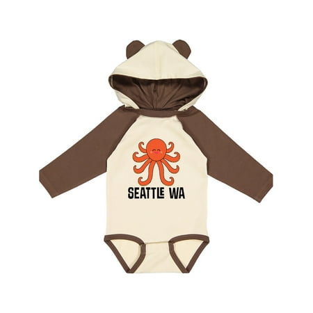 

Inktastic Seattle Octopus Washington Vacation Gift Baby Boy or Baby Girl Long Sleeve Bodysuit