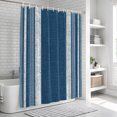 thumbnail image 6 of Vintage Demin Blue Striped Bathroom Shower Curtains with 12 Hooks Polyester Waterproof Shower Curtain for Stalls and Bathtubs Farmhouse Modern Stripes Boho Decorative Bathroom Curtain 36x72 Inches, 6 of 9