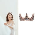 thumbnail image 2 of Miangastore 1PC Retro Baroque Tiara Crowns Large Round Rhinestone Crown Jewelry Hair Accessories for Wedding Party, 2 of 8