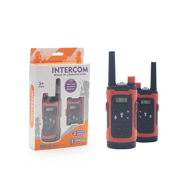2 Piezas Walkie Talkies Mano 2 Vías Radio Juguete (naranja Rojo)