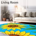 thumbnail image 2 of ODIKA 6'x9' Machine Washable Non-Slip Area Rug, Blooming Sunflower Garden Decorative Accent Splash Adornment High Traffic Rug, Yellow, 703355, 2 of 7