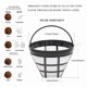 thumbnail image 3 of Paquete de 2 Filtros de Cesta para Cafetera Reutilizable No.4 para Ninja Filtros, Se Adapta una la MayoríA de las MáQuinas de Café por de Cesta de 8-12 Tazas, 3 of 5