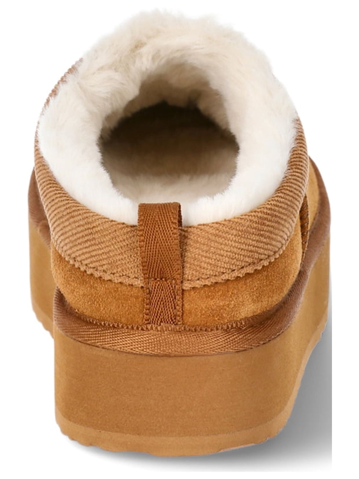 Joyspun Women's Ultra Short Faux Suede Platform Clog Slippers