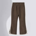 thumbnail image 2 of Fgnfyis Girls Corduroy Flared Leg Pants with Side Slits Soft Warm Winter Trousers Comfortable Casual Wide Leg for Toddler Kids Coffee 5-6 Years, 2 of 4