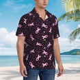 thumbnail image 3 of Fotbe Breast Cancer Awareness3 Camisa Hawaiana para Hombre Unisex – Camisa Casual de Verano con Botones de Manga Corta de Algodón y Lino,Large, 3 of 7