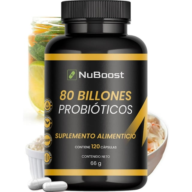 Probioticos 80 billones Nuboost 120 Caps 4 meses 11 cepas Lactobacillus rhamnosus