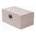 thumbnail image 2 of Gerich Plain Wood Wooden Square Hinged Storage Boxes Craft Gift Box,L, 2 of 10