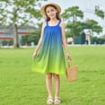 thumbnail image 6 of FAHXNVB Cami Dress for Girls Cute Gradient Color Sleeveless A-Line Swing Casual Dresses Summer Fashion Beach Dress 4-15 Years, 6 of 8