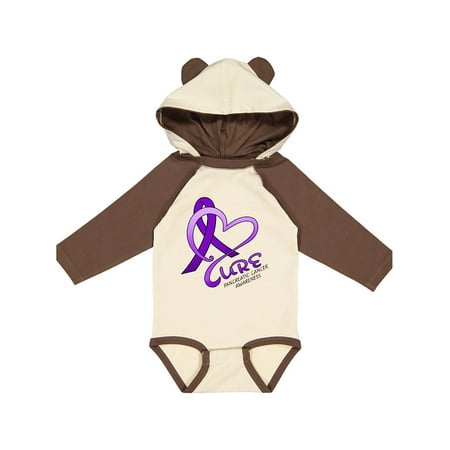 

Inktastic Cure- Pancreatic Cancer Awareness purple ribbon Gift Baby Boy or Baby Girl Long Sleeve Bodysuit