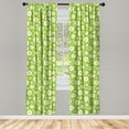 thumbnail image 5 of Ambesonne Daisy Window Curtains, Chamomile Bloom on Pale Green, Each 28" W x 63" L, Pale Green Off White, 5 of 5