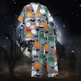 thumbnail image 4 of Halloween Pajamas Halloween Pumpkin Print Plus Size Wide Leg Button Pajamas for Women Set, 4 of 4
