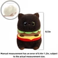 thumbnail image 3 of Fun Burger Cat Stuffed Animal- 9.1''Cute&Soft Kitten Plush Toy Pillow Decor Birthday Gift for Family, 3 of 6